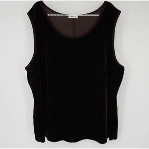 Vintage Vikki Vi Brown Velvet Tank Top 3X USA Fairygrunge Forest Goblincore